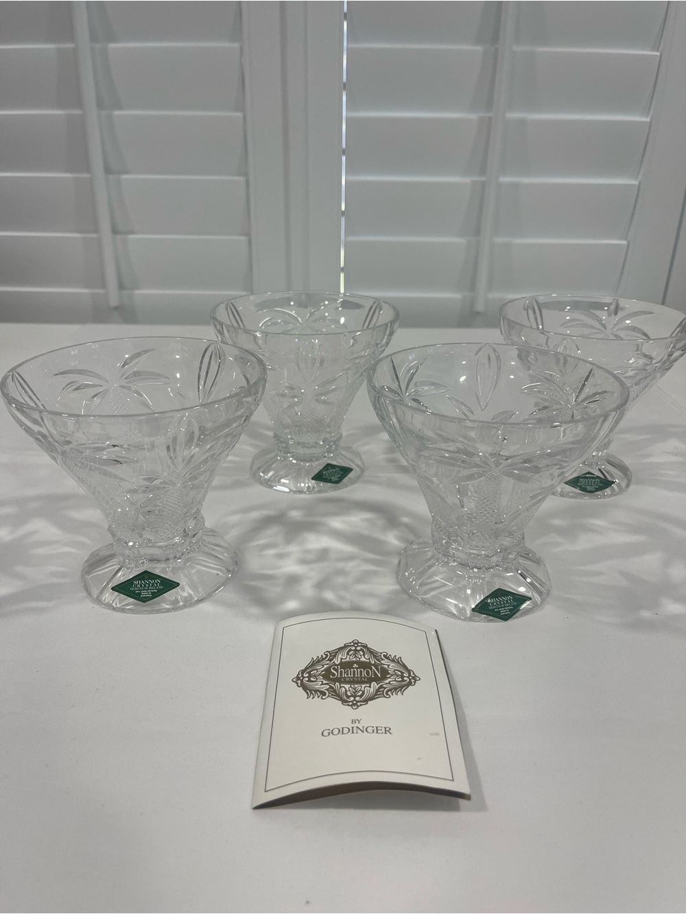 Vintage Godinger Clear Cut Crystal Dessert Bowls - Set of 4